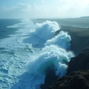 O Que É Um Tsunami Ondas Gigantes Com Poder Destrutivo Ondas gigantes de um tsunami invadindo a costa.