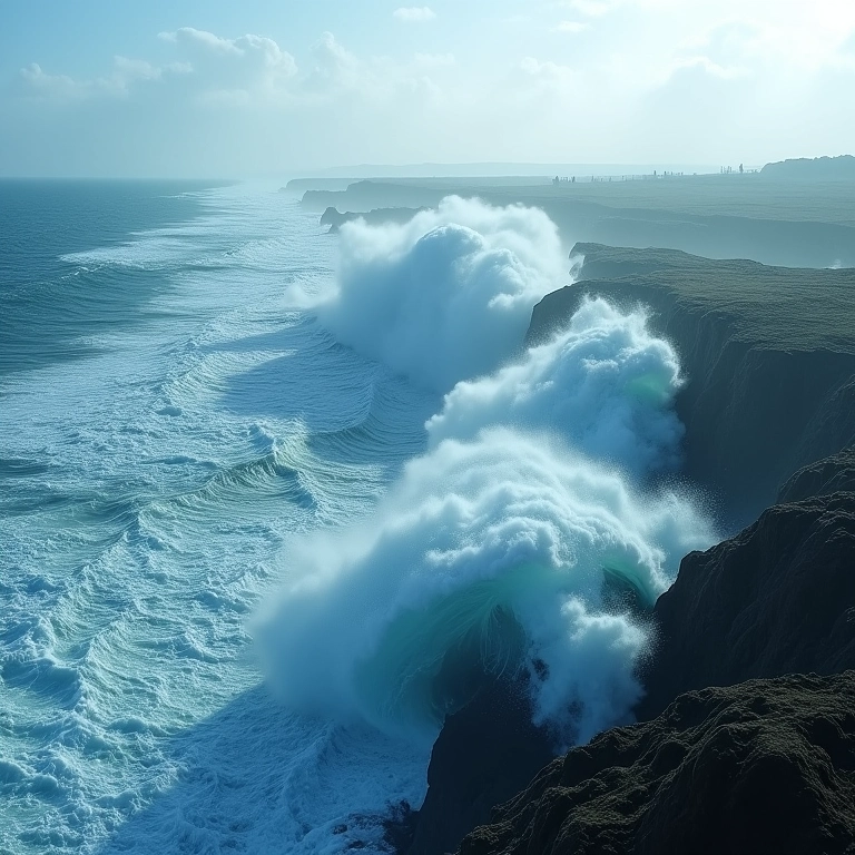 O Que É Um Tsunami Ondas Gigantes Com Poder Destrutivo Ondas gigantes de um tsunami invadindo a costa.