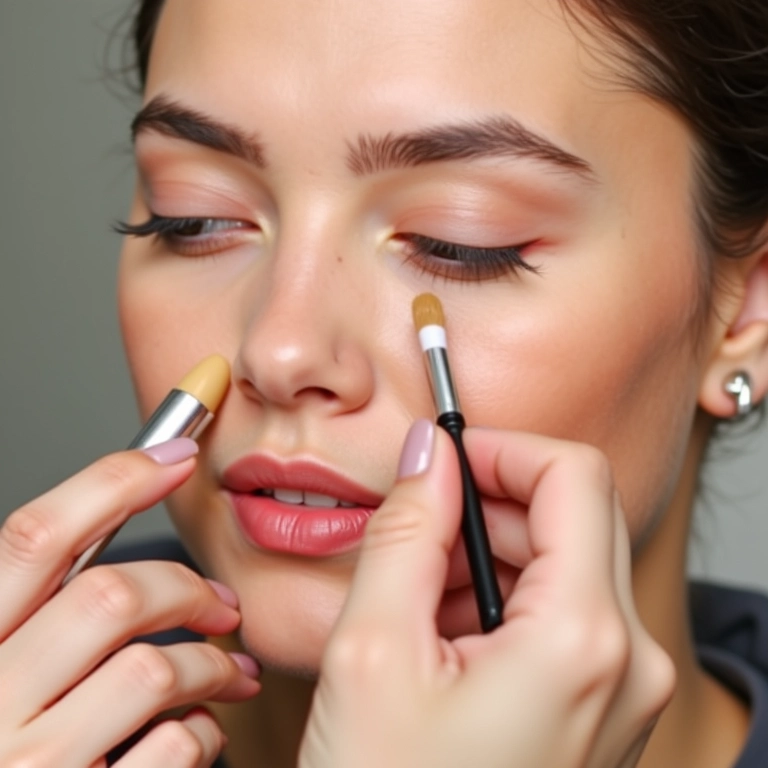 Ordem correta de aplicação dos corretivos: colorido, base e normal.