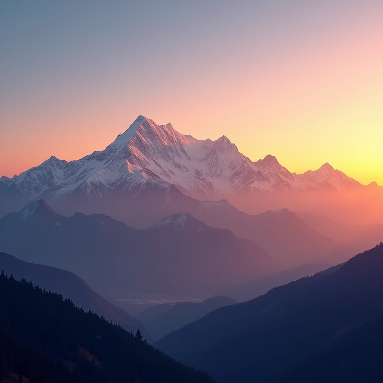 Os cinco picos de Kangchenjunga ao pôr do sol.