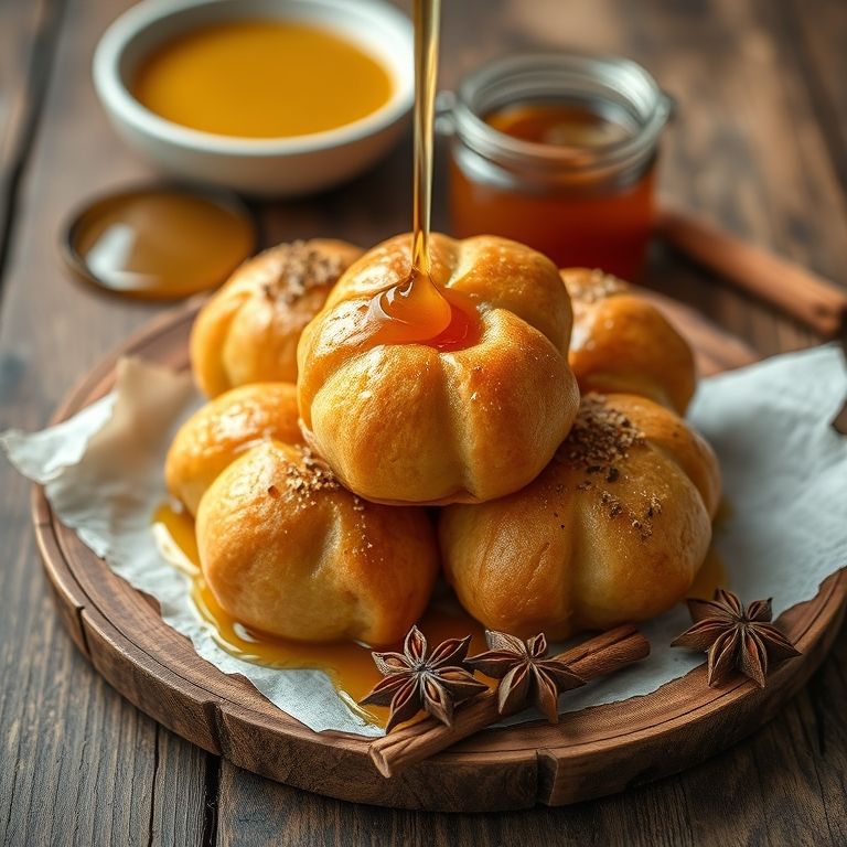 Pães de mel decorados com mel, canela e anis estrelado.