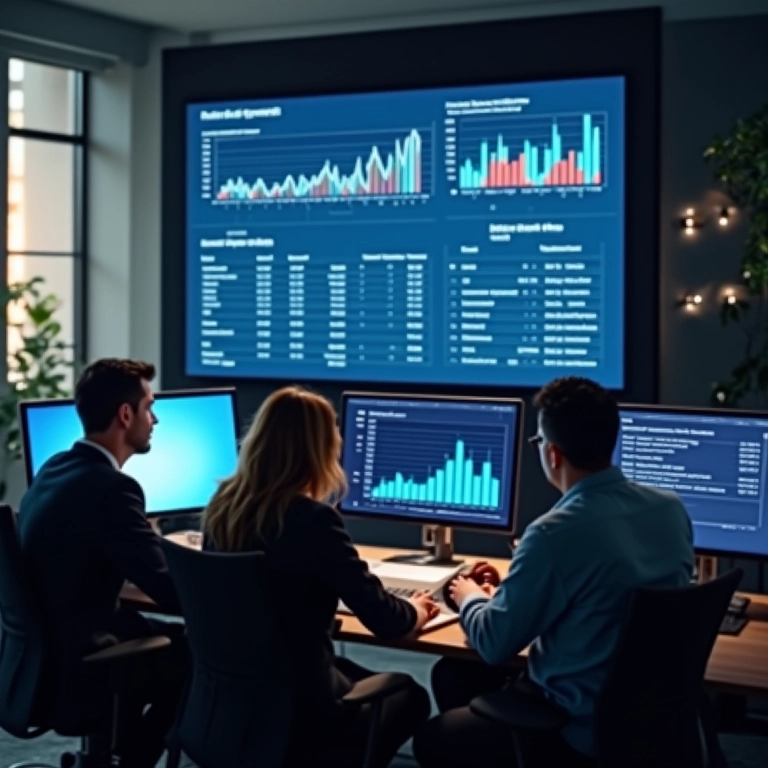 Painel de controle com indicadores de desempenho do estoque.