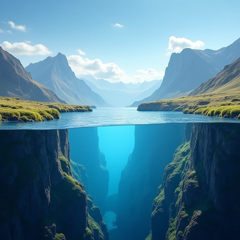 Paisagem mostrando terrenos variados, indicando a variação da gravidade na Terra.