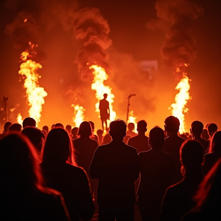 Palestrantes motivacionais no palco do Fire Festival.