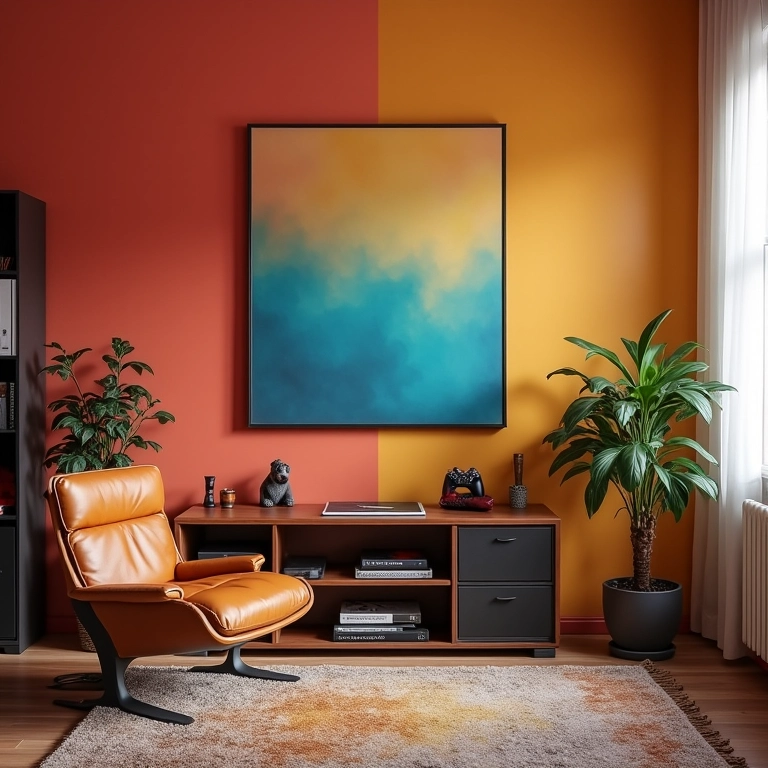 Paleta de cores para decoração de espaço gamer.