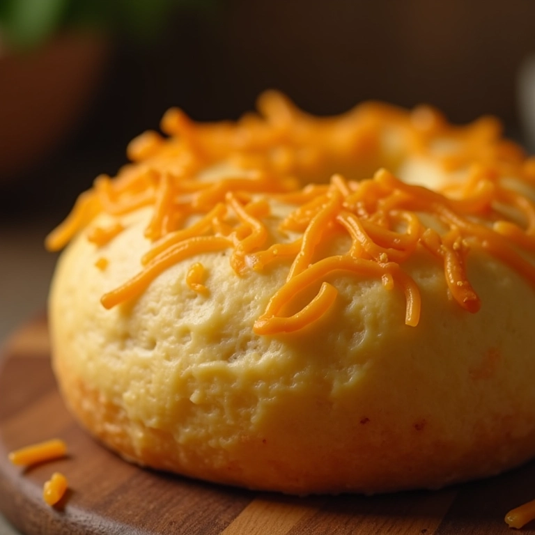 Pão de liquidificador com queijo cremoso e apetitoso.