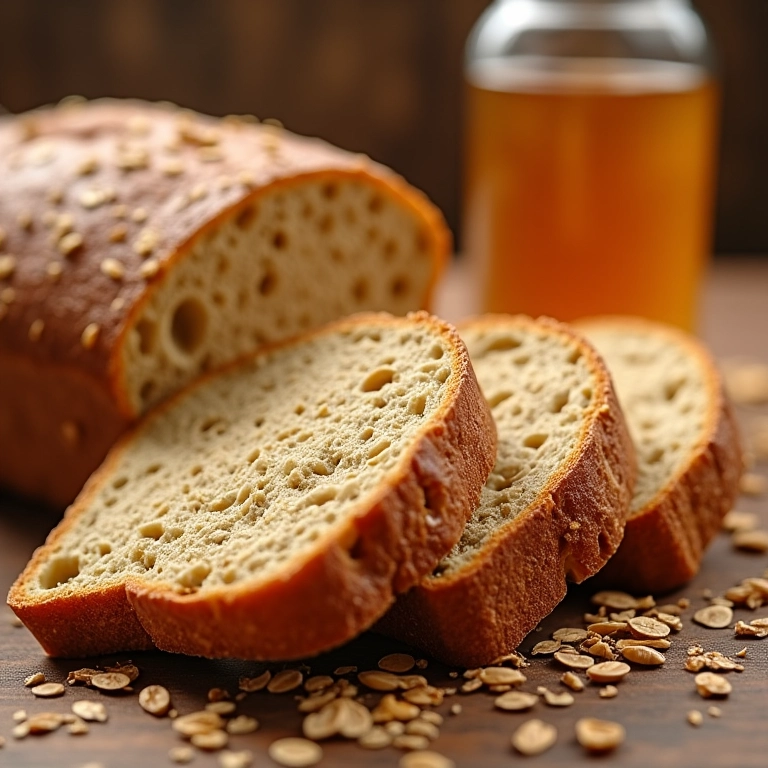 Pão integral caseiro com sementes e aveia.