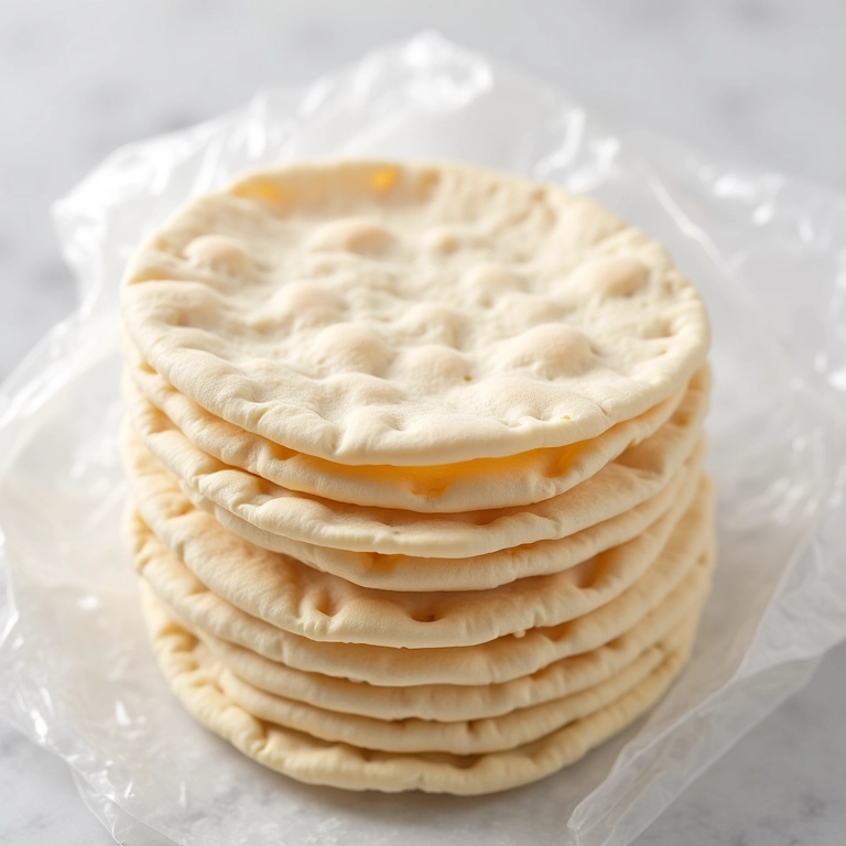 Pão sírio congelado para uso posterior.