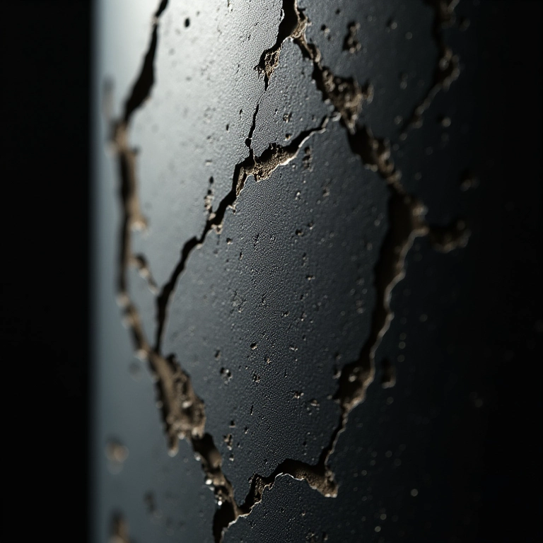 Parede de cilindro danificada com arranhões.