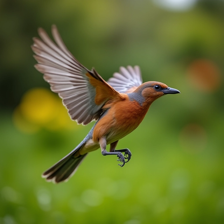 Pássaro se afastando da horta sem ferimentos.
