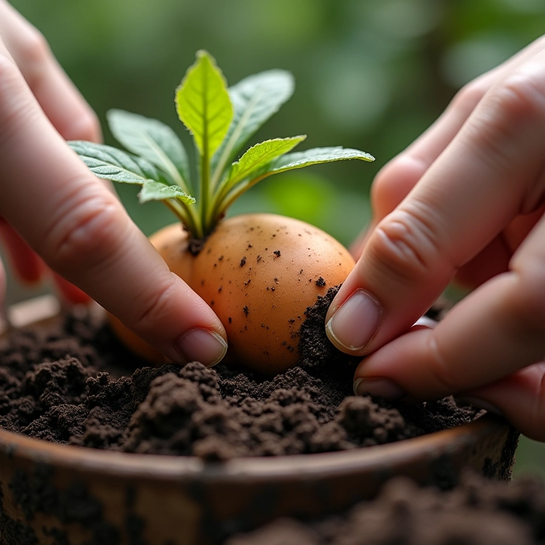 Passo a passo de como plantar batata doce em vaso.
