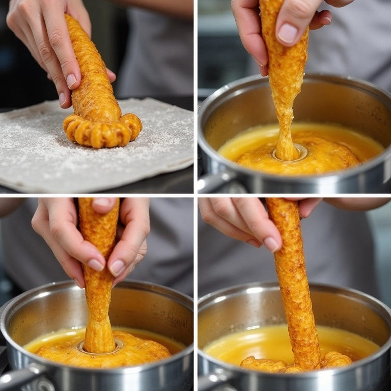 Passo a passo para fazer churros crocantes e irresistíveis.