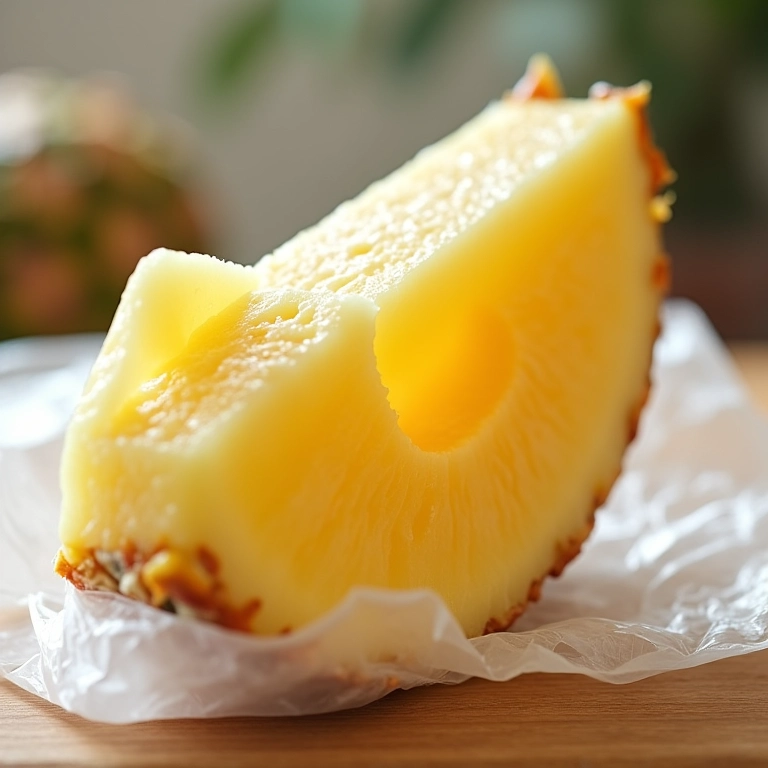 Pavê de abacaxi sendo embalado para congelar.