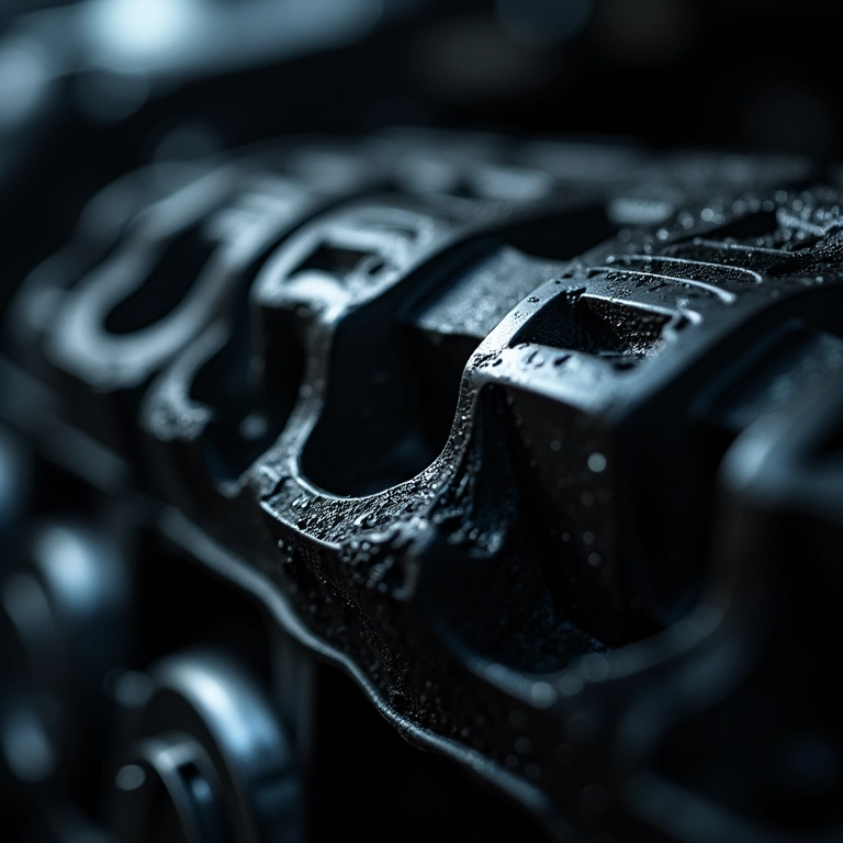 Peças do motor danificadas.