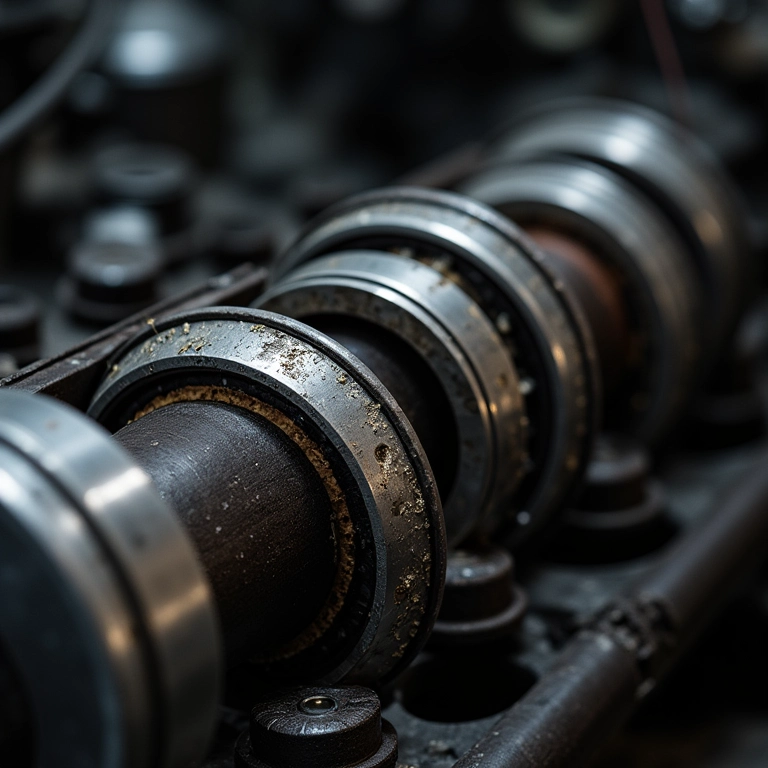 Peças internas do motor desgastadas.