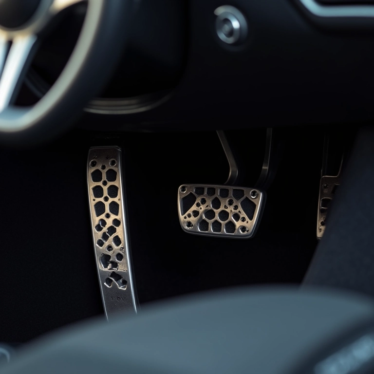 Pedaleiras personalizadas que adicionam estilo e personalidade ao interior do carro.