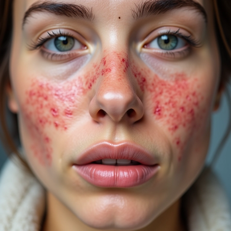 Pele danificada após esfoliação excessiva.