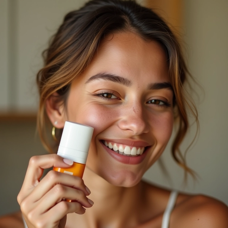 Pele saudável com uso de protetor solar em bastão.
