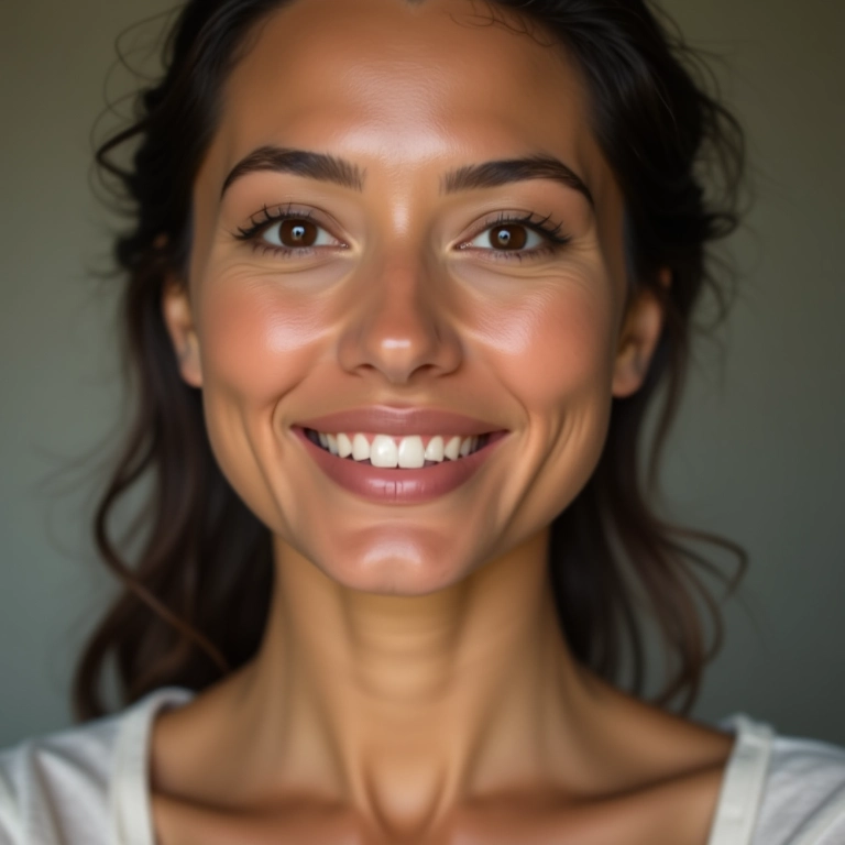 Pele uniforme e lisinha após a aplicação do primer facial.