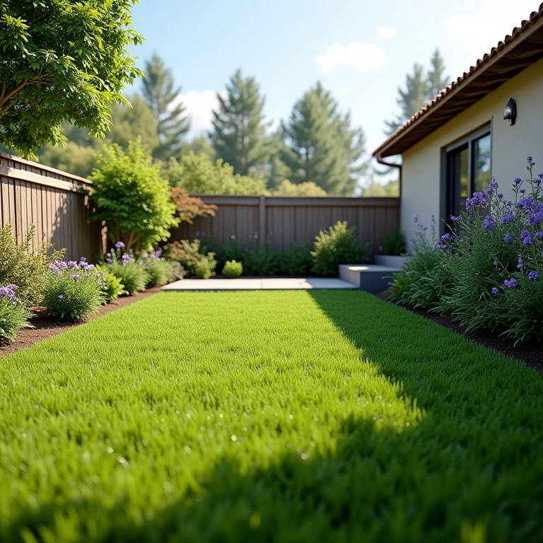 Pequeno quintal vazio aguardando a instalação de uma fonte de água.