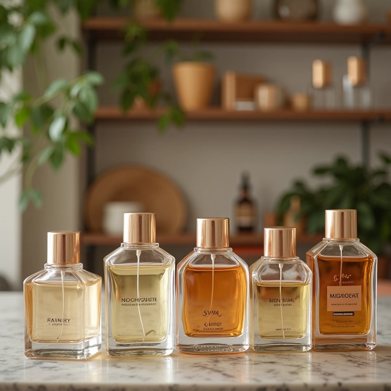 Perfumes organizados por família olfativa.