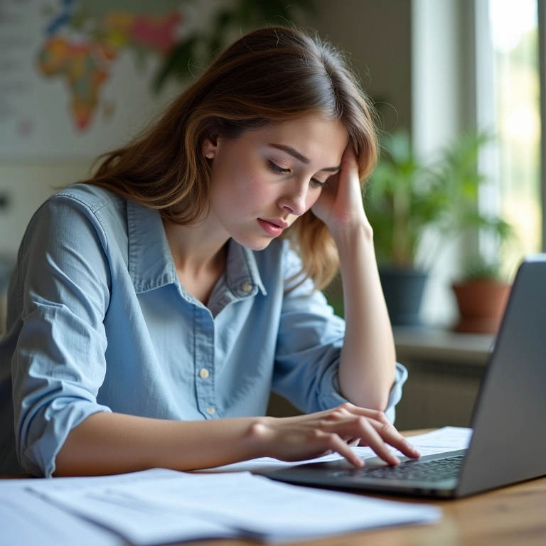 Pessoa analítica representando o signo de Virgem.