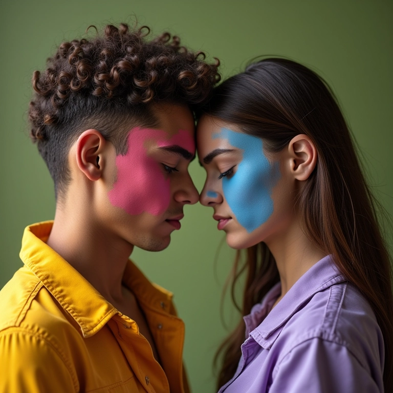 Pessoa escolhendo o celibato ao lado de uma pessoa assexual, contrastando escolha com orientação.