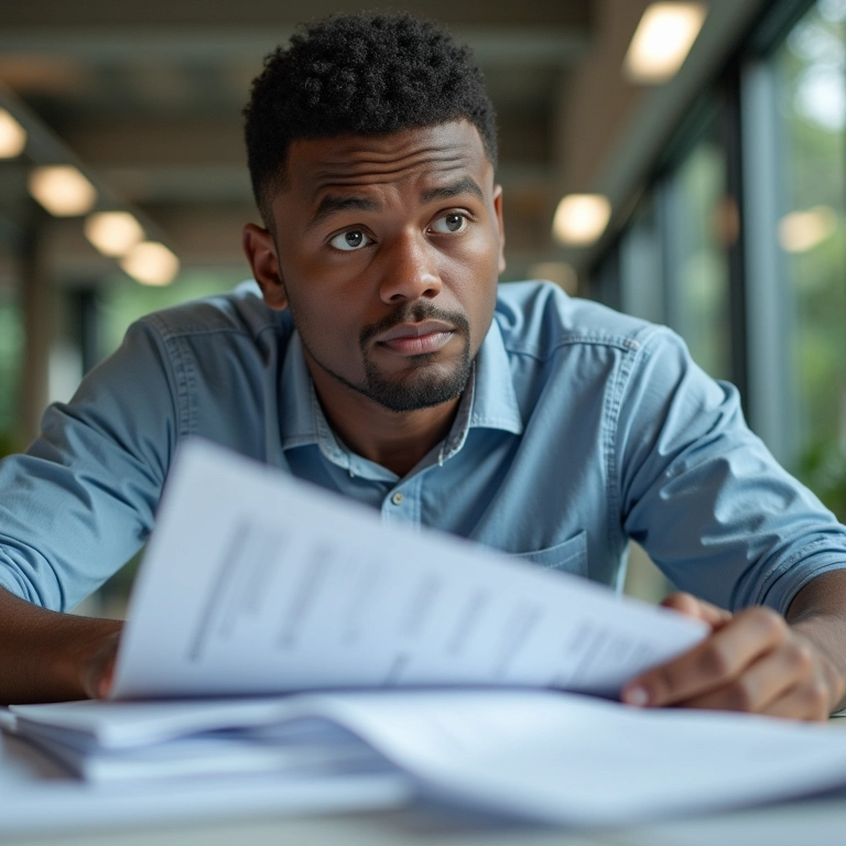 Pessoa lidando com a burocracia para documentação do GNV.