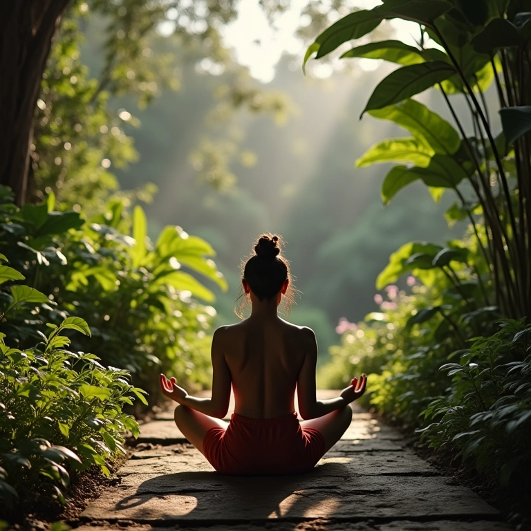 Pessoa meditando, representando introspecção e reflexão no Mercúrio retrógrado.