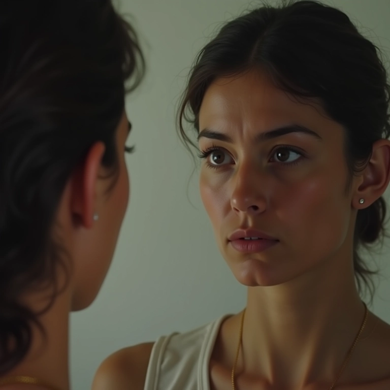 Pessoa olhando no espelho, reflexão psicológica sobre a viagem astral.