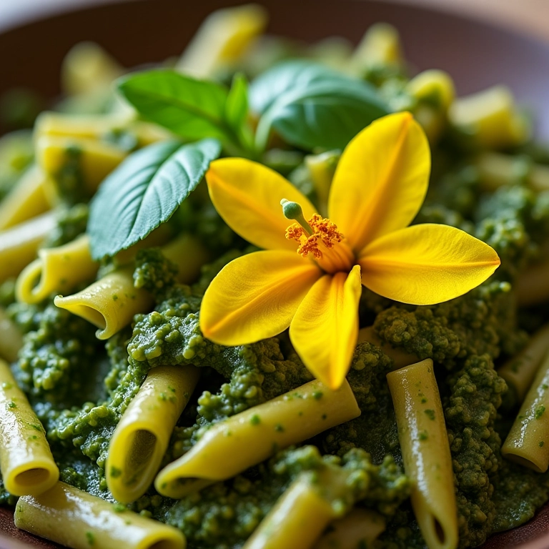 Pesto de capuchinha, sabor apimentado e surpreendente.