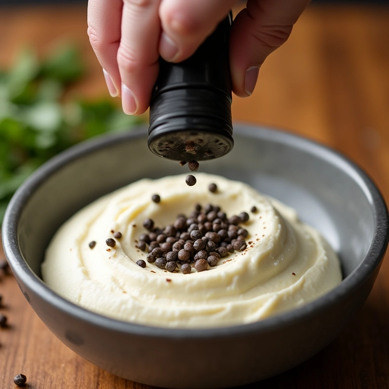 Pimenta do reino moída na hora sobre a ricota.