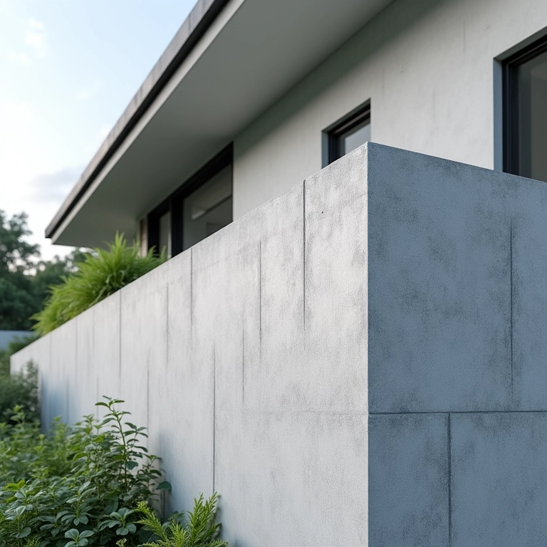 Pingadeira de muro de concreto: durabilidade e resistência em uma casa moderna.