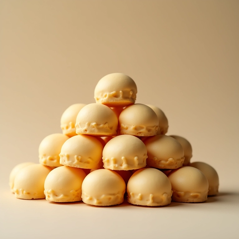 Pirâmide de bombons de coco.