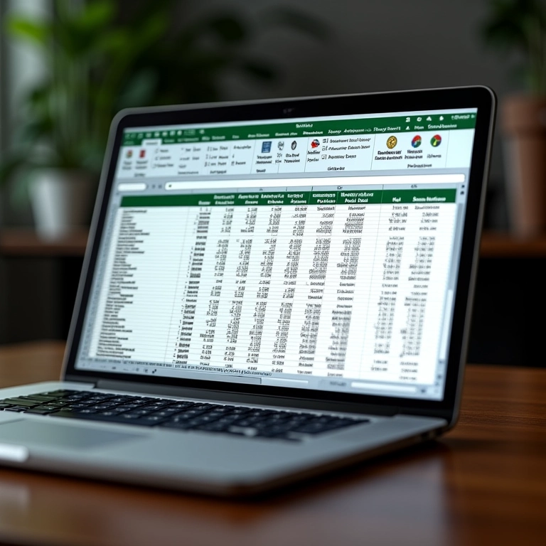 Planilha de controle financeiro em um laptop para MEI.