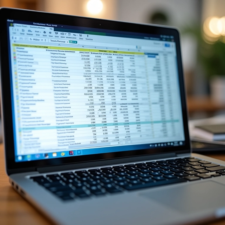 Planilha de custos para aluguel de brinquedos MEI em um laptop.