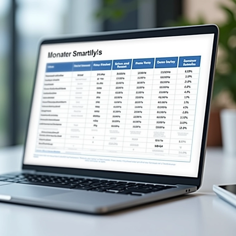 Planilha resumo no laptop mostrando como doar para caridade de forma inteligente.