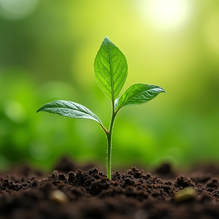 Planta crescendo saudável após controle biológico.