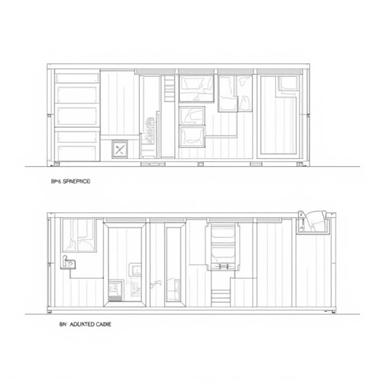 Planta de casa container com custos adicionais destacados.