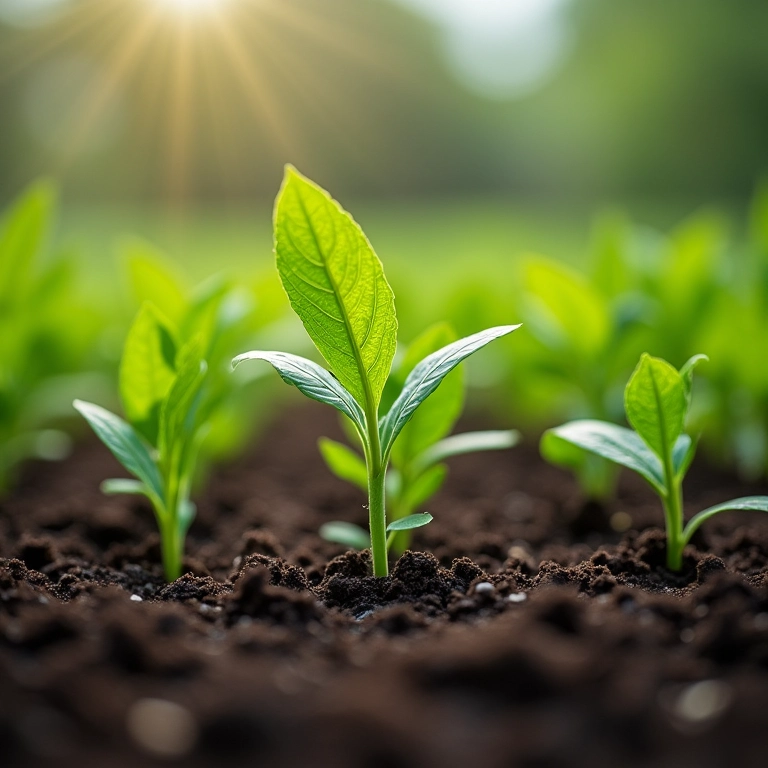 Plantando mudas de sete léguas com o espaçamento ideal em um jardim brasileiro.