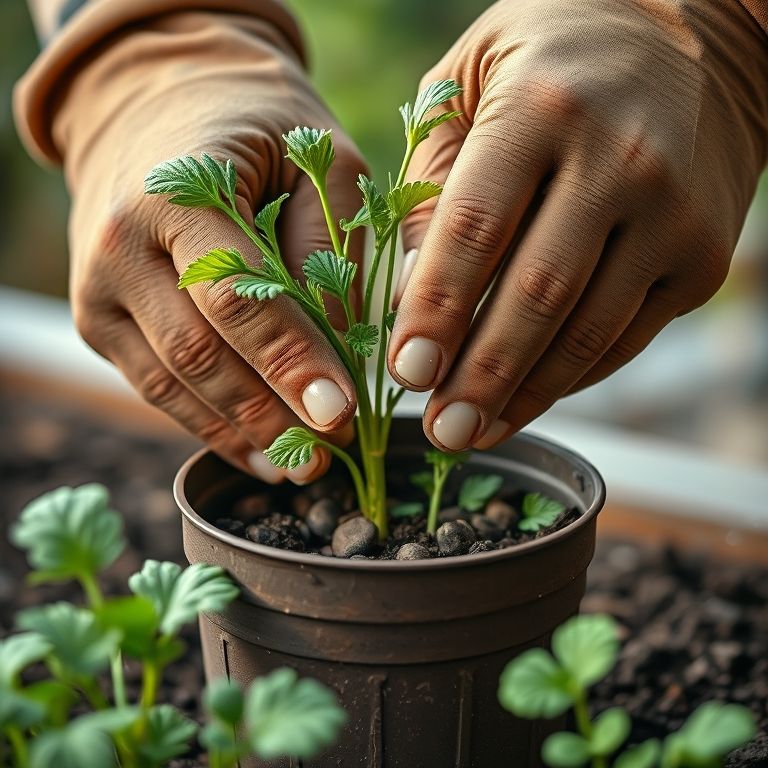 Plantando sementes de almeirão em vaso, passo a passo.