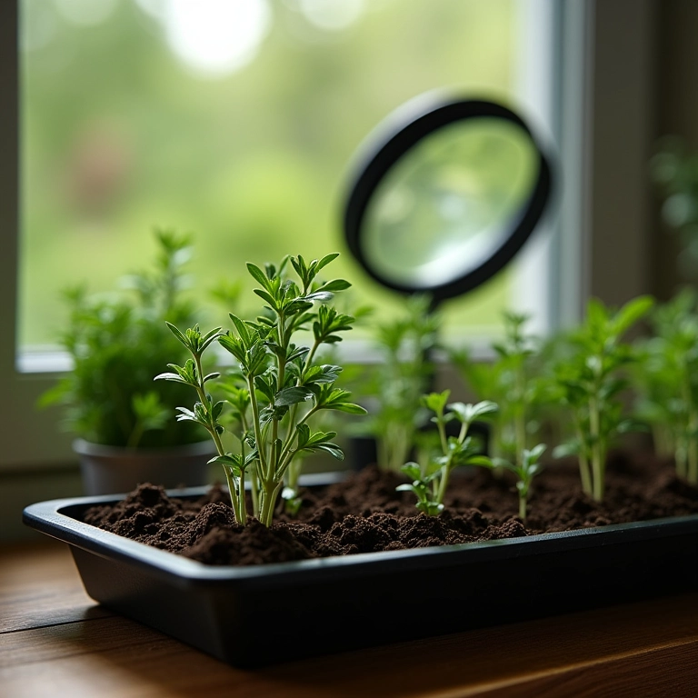 Plantando tomilho a partir de sementes.
