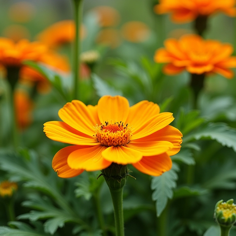 Plantas companheiras atraindo insetos benéficos em horta urbana.