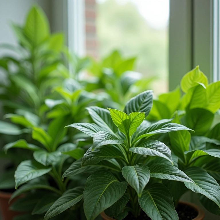 Plantas em ambiente com umidade controlada.