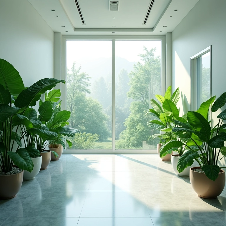 Plantas em consultório médico.