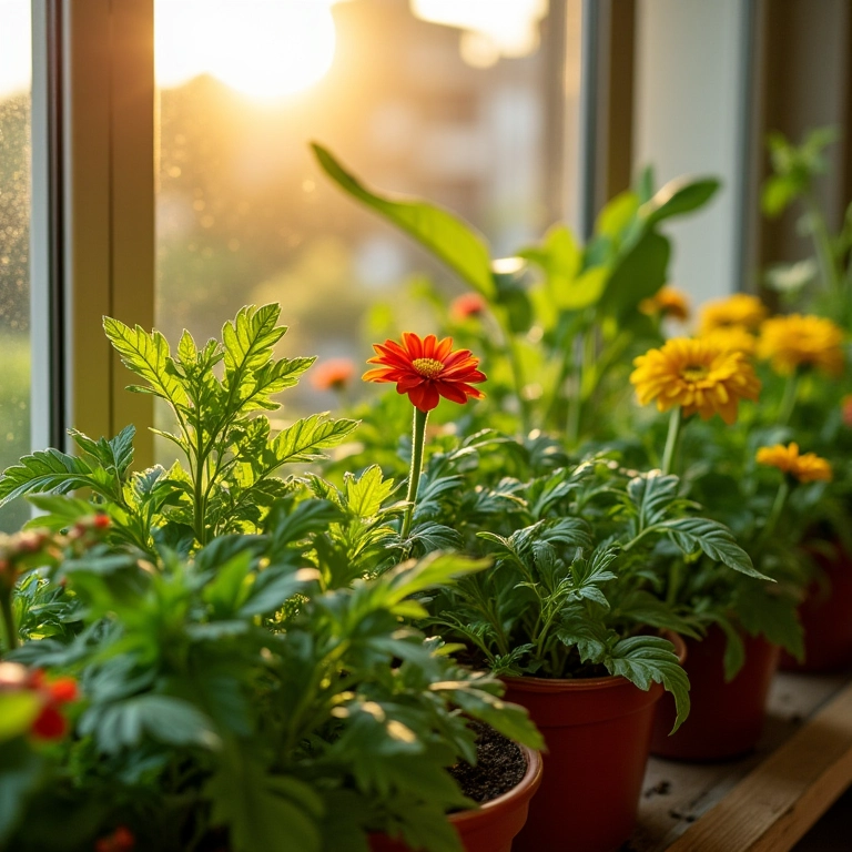 Plantas que amam o sol da tarde em horta de apartamento.