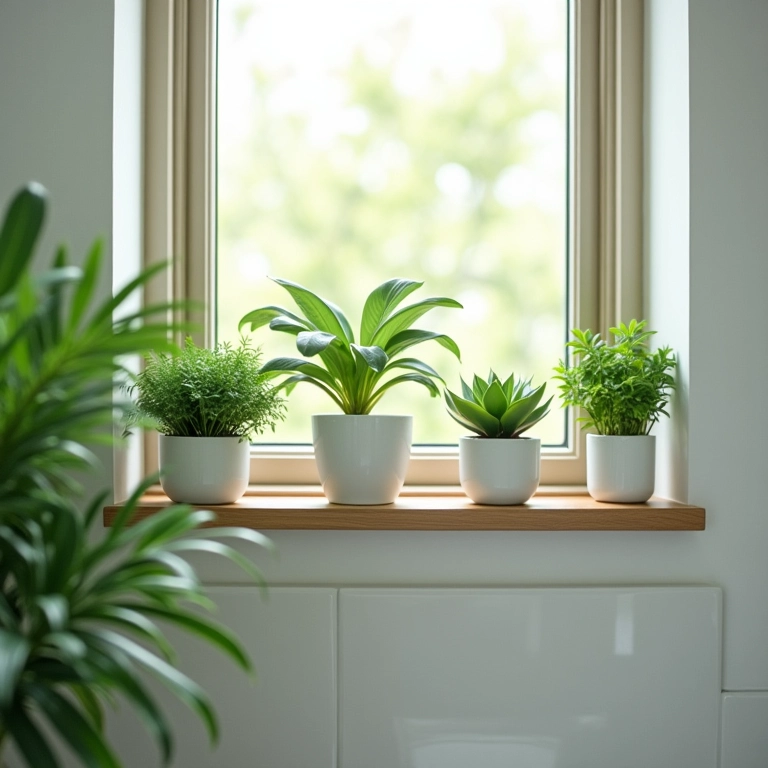 Plantas trazendo frescor ao lavabo.