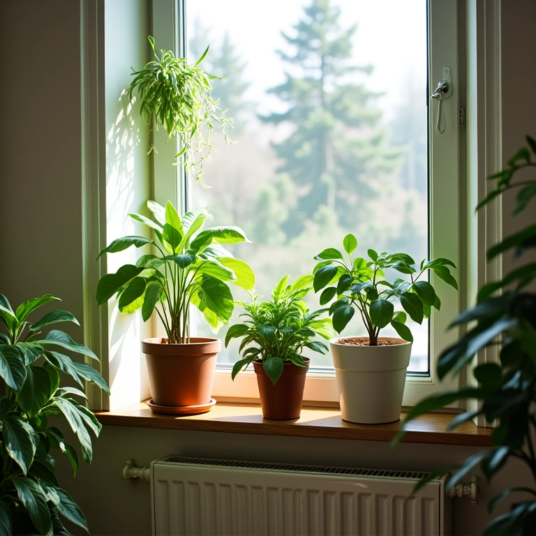 Plantas trazendo vida e frescor para um studio.