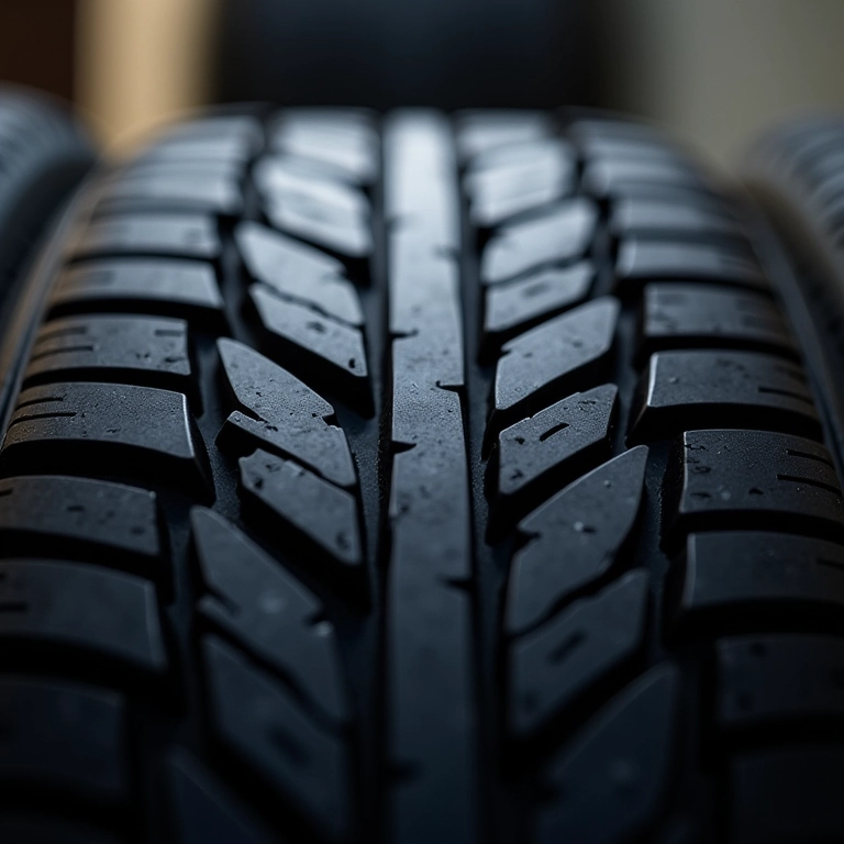 Pneus de alta performance de um carro de corrida.