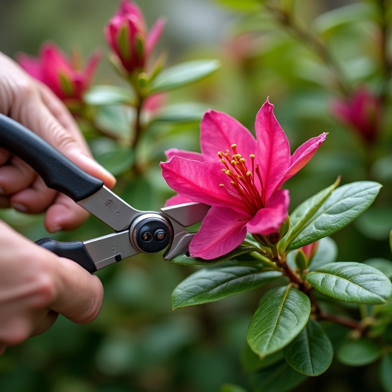 Poda de azaleia para manter a beleza e a saúde da planta.